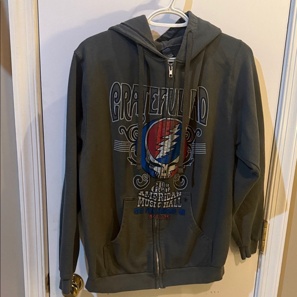 Grateful Dead Charcoal Zip-Up Sweater